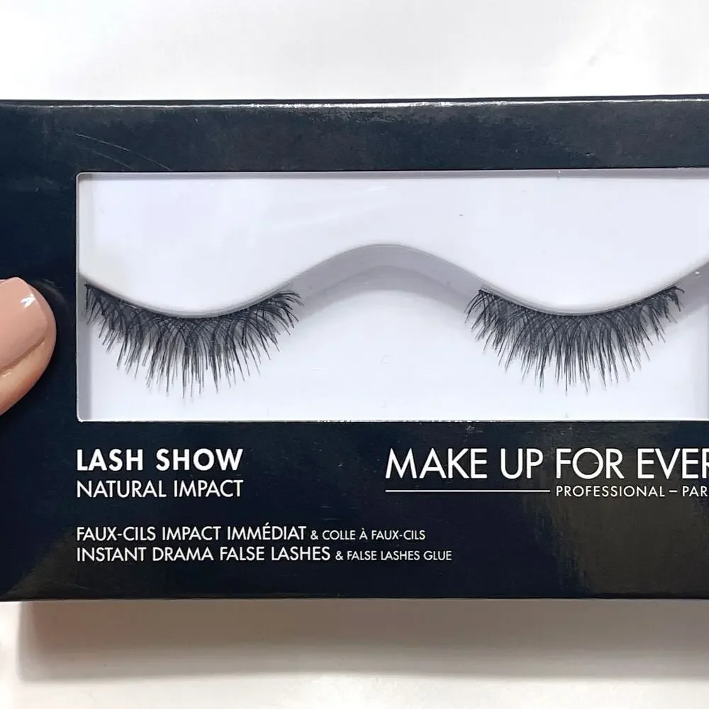 MAKE UP FOR EVER NIB Lash Show Natural Impact False Eyelashes + Glue N-102